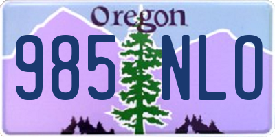 OR license plate 985NLO