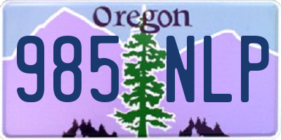 OR license plate 985NLP