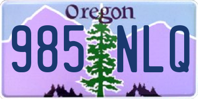 OR license plate 985NLQ