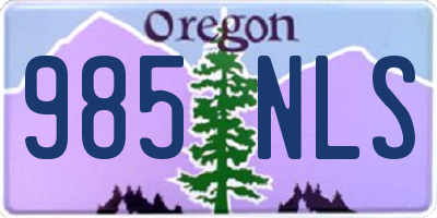 OR license plate 985NLS