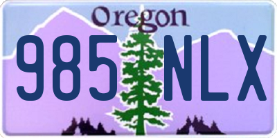 OR license plate 985NLX