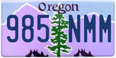 OR license plate 985NMM