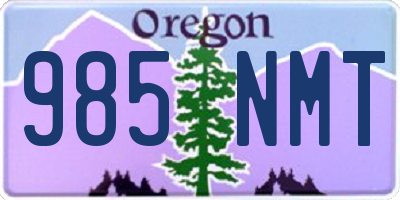 OR license plate 985NMT
