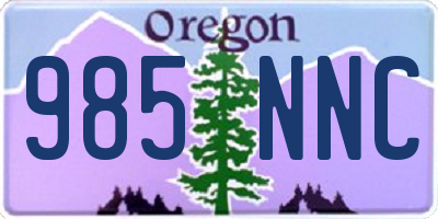 OR license plate 985NNC