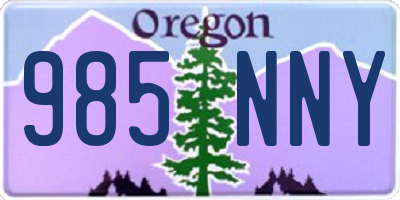 OR license plate 985NNY