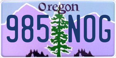 OR license plate 985NOG