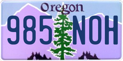 OR license plate 985NOH