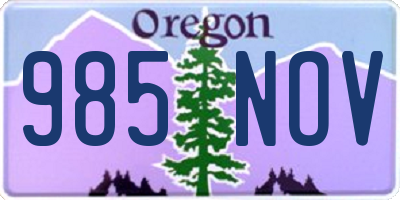 OR license plate 985NOV