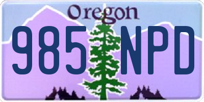 OR license plate 985NPD