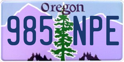 OR license plate 985NPE