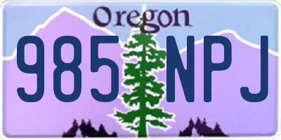 OR license plate 985NPJ