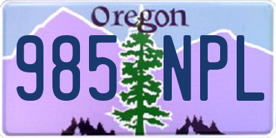 OR license plate 985NPL