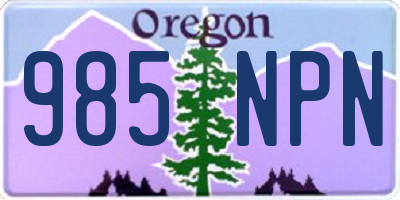 OR license plate 985NPN
