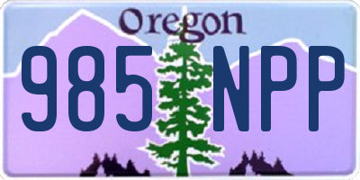 OR license plate 985NPP