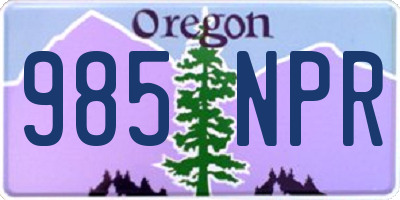 OR license plate 985NPR