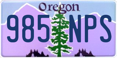 OR license plate 985NPS
