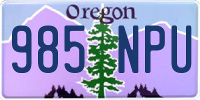 OR license plate 985NPU