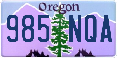 OR license plate 985NQA
