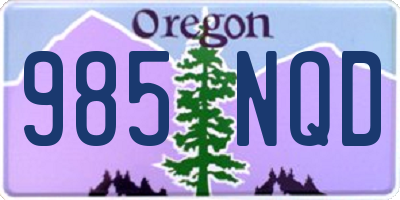 OR license plate 985NQD