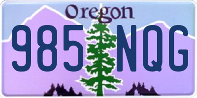 OR license plate 985NQG