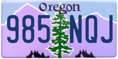 OR license plate 985NQJ