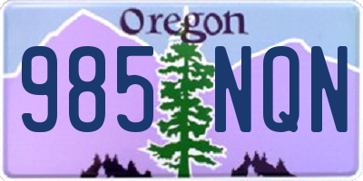 OR license plate 985NQN