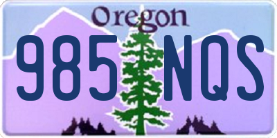OR license plate 985NQS