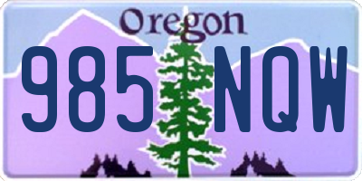OR license plate 985NQW