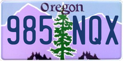 OR license plate 985NQX
