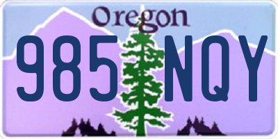 OR license plate 985NQY