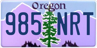 OR license plate 985NRT