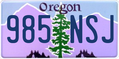 OR license plate 985NSJ