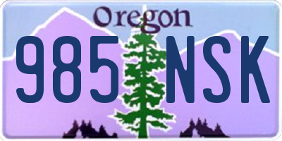 OR license plate 985NSK