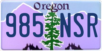 OR license plate 985NSR