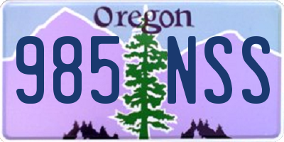 OR license plate 985NSS