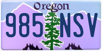 OR license plate 985NSV