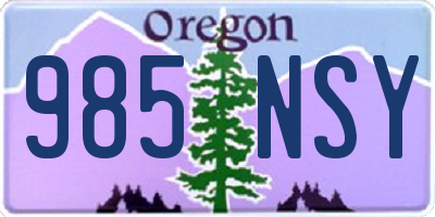 OR license plate 985NSY