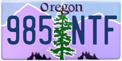 OR license plate 985NTF