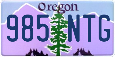 OR license plate 985NTG