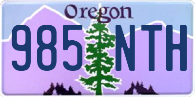 OR license plate 985NTH