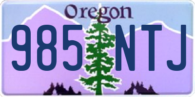 OR license plate 985NTJ