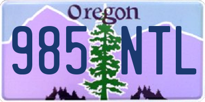 OR license plate 985NTL