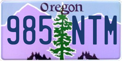 OR license plate 985NTM