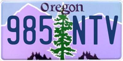 OR license plate 985NTV