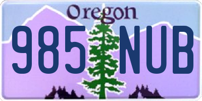 OR license plate 985NUB