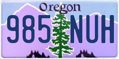 OR license plate 985NUH