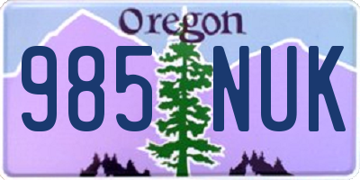 OR license plate 985NUK