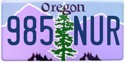 OR license plate 985NUR