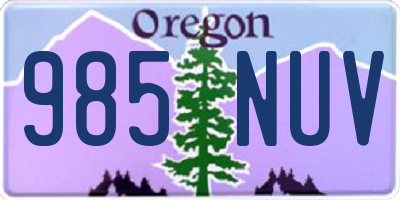 OR license plate 985NUV