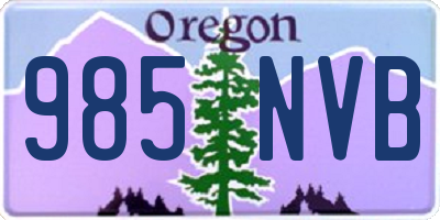 OR license plate 985NVB